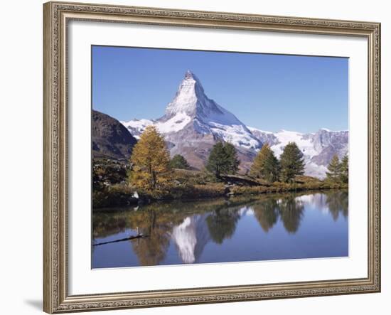 The Matterhorn Reflected in Grindjilake, Switzerland-Ursula Gahwiler-Framed Photographic Print