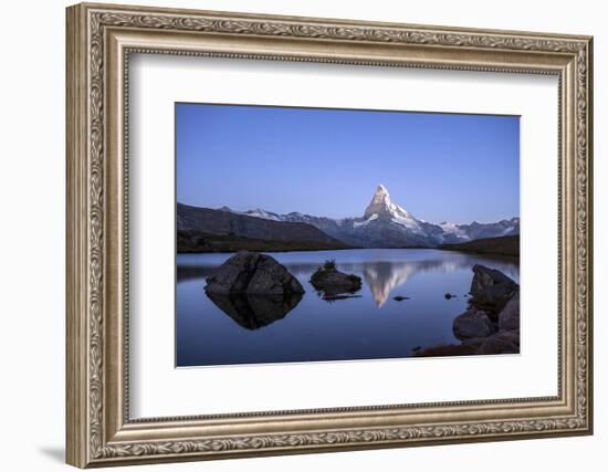 The Matterhorn Reflected in Stellisee at Sunrise-Roberto Moiola-Framed Photographic Print