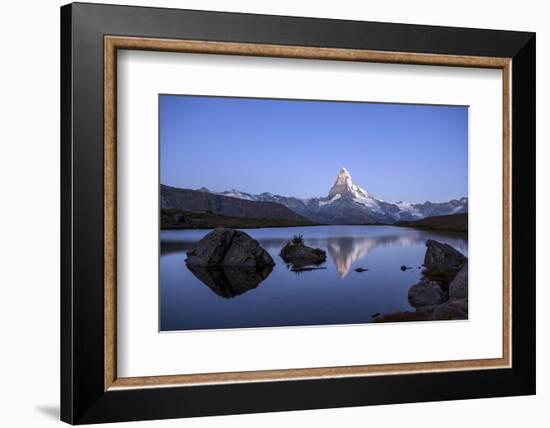 The Matterhorn Reflected in Stellisee at Sunrise-Roberto Moiola-Framed Photographic Print