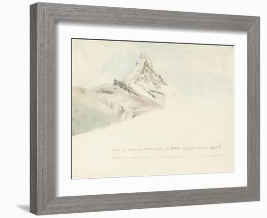 The Matterhorn, Switzerland, from the Northeast, 1849-John Ruskin-Framed Giclee Print