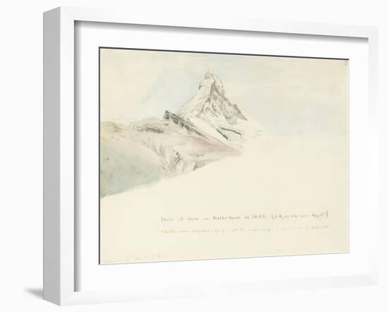 The Matterhorn, Switzerland, from the Northeast, 1849-John Ruskin-Framed Giclee Print