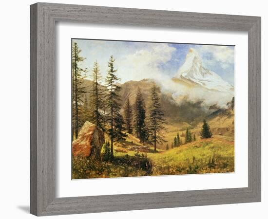 The Matterhorn-Albert Bierstadt-Framed Art Print