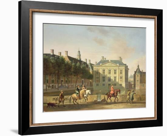 The Mauritshuis from the Langevijverburg, the Hague, with Hawking Party in the Foreground-Gerrit Adriaensz Berckheyde-Framed Giclee Print