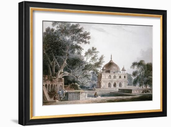 The Mausoleum of Prince Khusrau, Allahabad, Uttar Pradesh, (Pencil and W/C)-Thomas & William Daniell-Framed Giclee Print