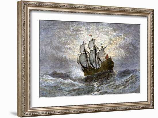 The Mayflower Bringing the First Colonists to Massachusetts-null-Framed Giclee Print