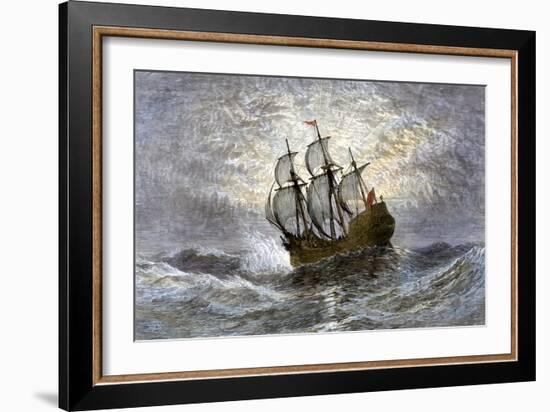 The Mayflower Bringing the First Colonists to Massachusetts-null-Framed Giclee Print