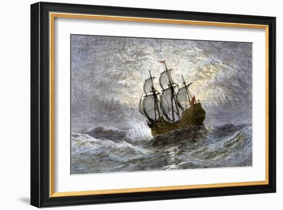 The Mayflower Bringing the First Colonists to Massachusetts-null-Framed Giclee Print