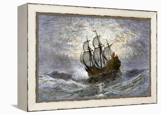 The Mayflower Bringing the First Colonists to Massachusetts-null-Framed Premier Image Canvas