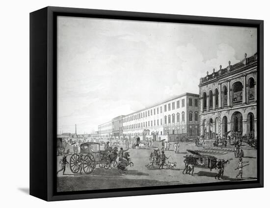 The Mayor's Court and Writers' Building, Calcutta, 1786-Thomas & William Daniell-Framed Premier Image Canvas