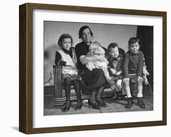 The Mcdougall Family Posing for a Portrait in their Home-William Vandivert-Framed Photographic Print