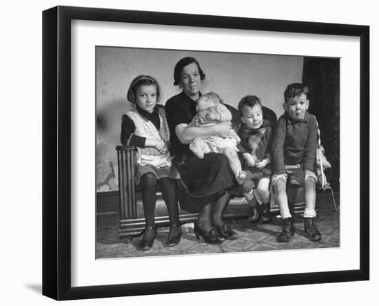 The Mcdougall Family Posing for a Portrait in their Home-William Vandivert-Framed Photographic Print