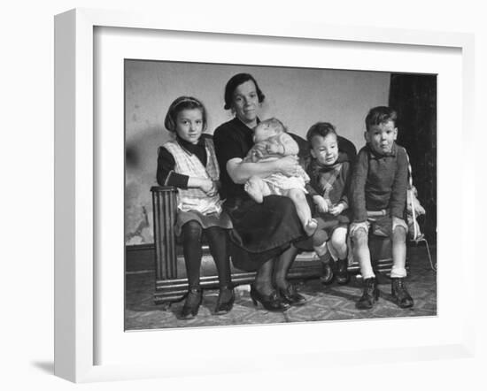 The Mcdougall Family Posing for a Portrait in their Home-William Vandivert-Framed Photographic Print