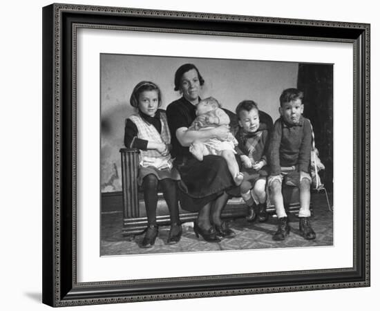 The Mcdougall Family Posing for a Portrait in their Home-William Vandivert-Framed Photographic Print