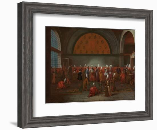 The Meal in Honour of Ambassador Cornelis Calkoen, c.1727-30-Jean Baptiste Vanmour-Framed Premium Giclee Print