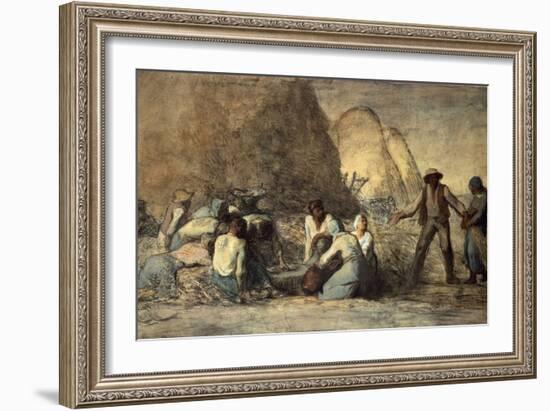 The Meal of the Harvesters-Jean-François Millet-Framed Giclee Print