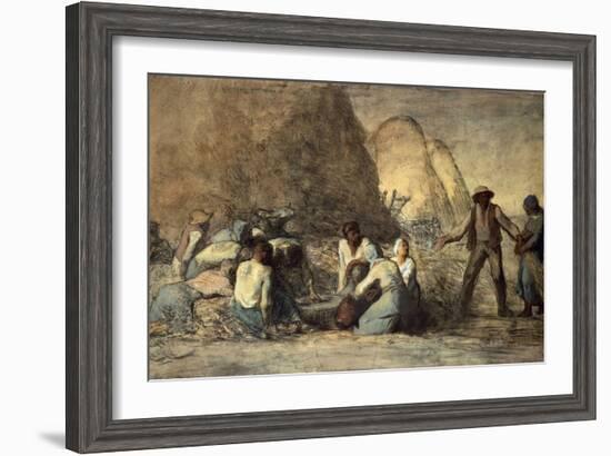 The Meal of the Harvesters-Jean-François Millet-Framed Giclee Print