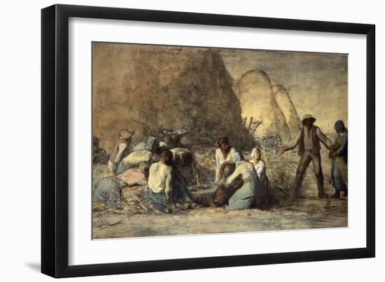 The Meal of the Harvesters-Jean-François Millet-Framed Giclee Print