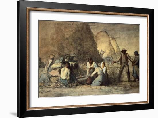 The Meal of the Harvesters-Jean-François Millet-Framed Giclee Print