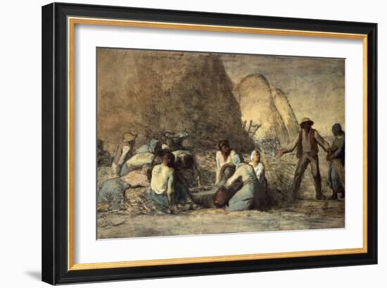 The Meal of the Harvesters-Jean-François Millet-Framed Giclee Print