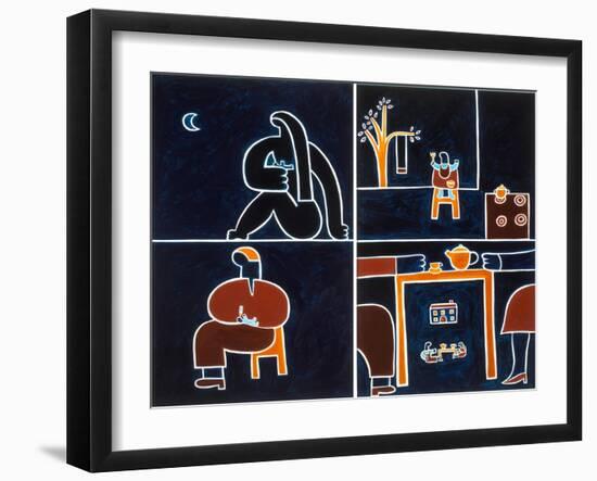 The meals, 2001,(oil on linen)-Cristina Rodriguez-Framed Giclee Print