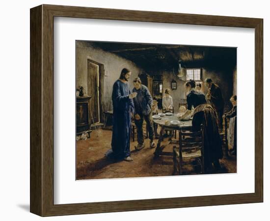 The Mealtime Prayer, 1885 (Oil on Canvas)-Fritz von Uhde-Framed Giclee Print