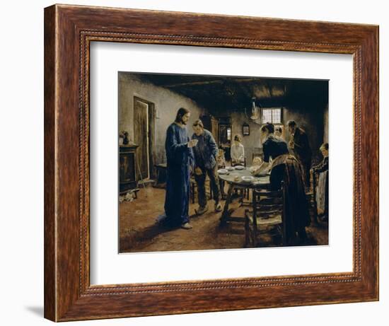 The Mealtime Prayer, 1885 (Oil on Canvas)-Fritz von Uhde-Framed Giclee Print