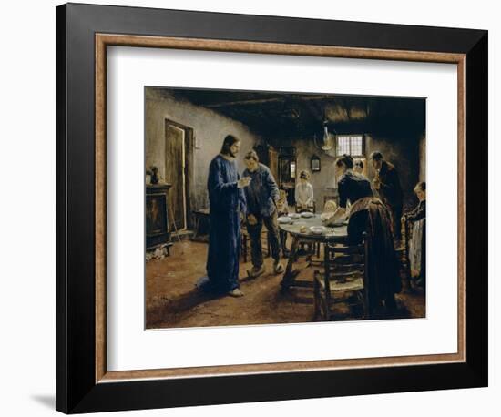 The Mealtime Prayer, 1885 (Oil on Canvas)-Fritz von Uhde-Framed Giclee Print