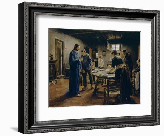 The Mealtime Prayer, 1885 (Oil on Canvas)-Fritz von Uhde-Framed Giclee Print