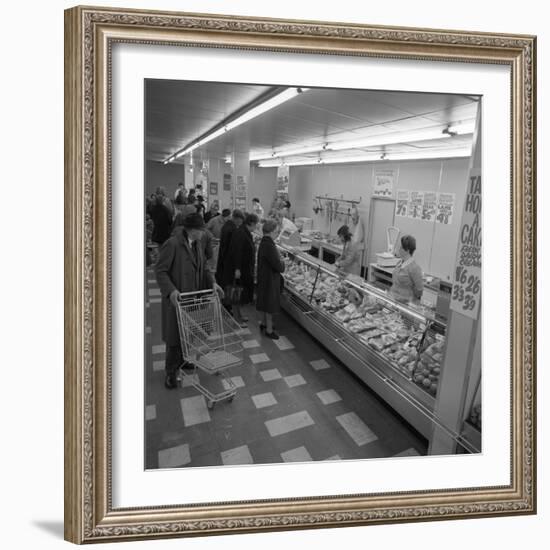 The Meat Counter at the Asda Supermarket in Rotherham, South Yorkshire, 1969-Michael Walters-Framed Photographic Print