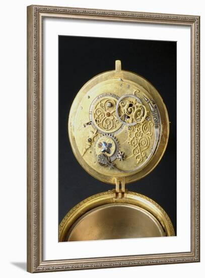 The Mechanism of Crucifix-Shaped Gilt Brass Clock-null-Framed Giclee Print