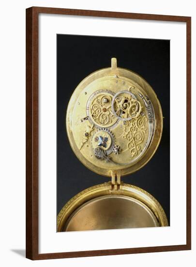 The Mechanism of Crucifix-Shaped Gilt Brass Clock-null-Framed Giclee Print
