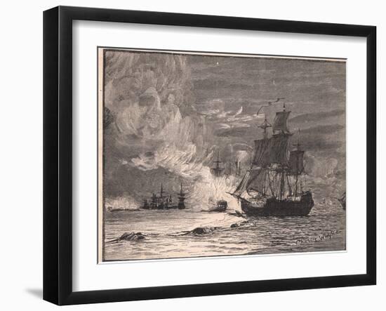 The Mediator Breaking the Boom at La Rochelle Ad 1810-Charles William Wyllie-Framed Giclee Print