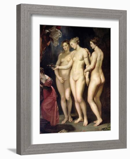 The Medici Cycle: Education of Marie de Medici, Detail of the Three Graces, 1621-25-Peter Paul Rubens-Framed Giclee Print