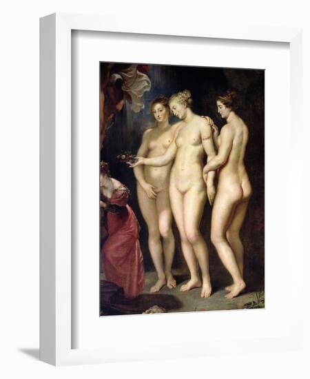 The Medici Cycle: Education of Marie de Medici, Detail of the Three Graces, 1621-25-Peter Paul Rubens-Framed Giclee Print