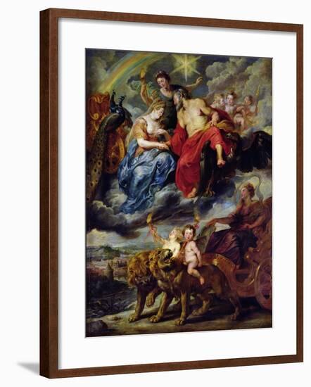 The Medici Cycle: Meeting of Henri IV-Peter Paul Rubens-Framed Giclee Print