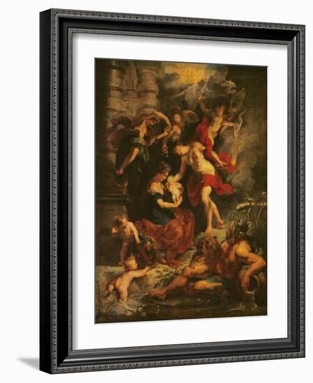 The Medici Cycle: the Birth of Marie De Medici (1573-1647) 26th April 1573, 1621-25-Peter Paul Rubens-Framed Giclee Print