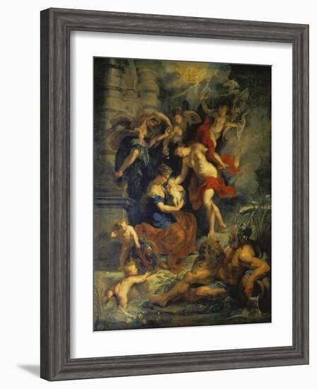 The Medici Cycle: the Birth of Marie De Medici, 1621-25-Peter Paul Rubens-Framed Giclee Print