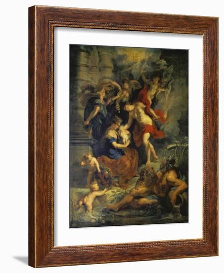 The Medici Cycle: the Birth of Marie De Medici, 1621-25-Peter Paul Rubens-Framed Giclee Print