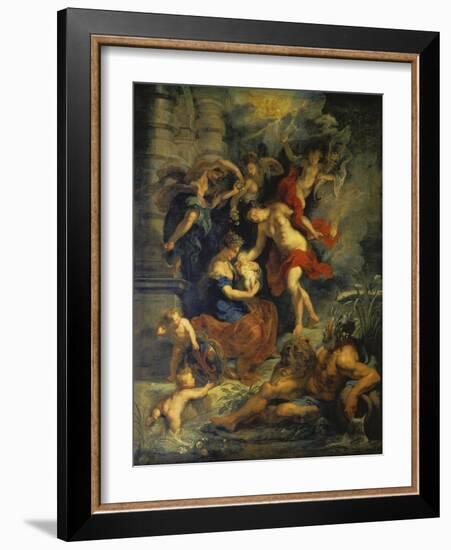 The Medici Cycle: the Birth of Marie De Medici, 1621-25-Peter Paul Rubens-Framed Giclee Print