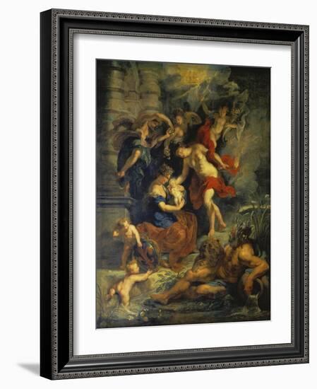 The Medici Cycle: the Birth of Marie De Medici, 1621-25-Peter Paul Rubens-Framed Giclee Print