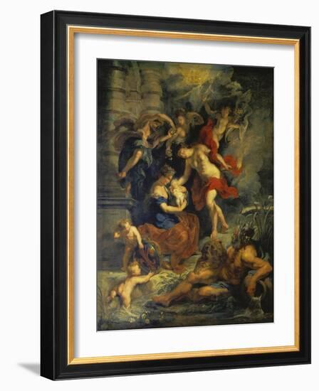 The Medici Cycle: the Birth of Marie De Medici, 1621-25-Peter Paul Rubens-Framed Giclee Print