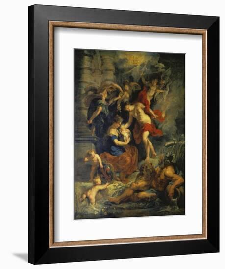 The Medici Cycle: the Birth of Marie De Medici, 1621-25-Peter Paul Rubens-Framed Giclee Print