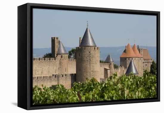 The Medieval Walled Town of Carcassonne, Languedoc-Roussillon, France, Europe-Martin Child-Framed Premier Image Canvas