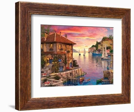 The Mediterranean Harbour-Dominic Davison-Framed Premium Giclee Print