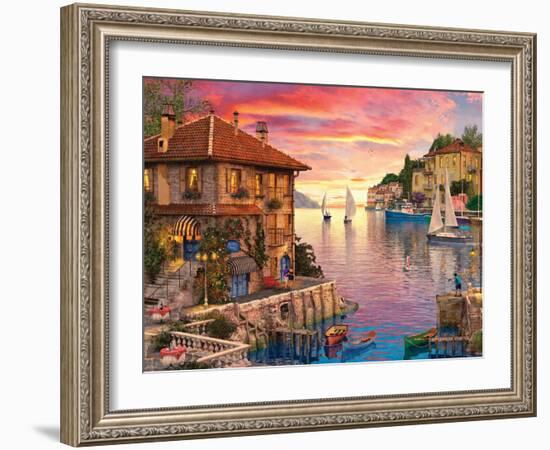 The Mediterranean Harbour-Dominic Davison-Framed Art Print