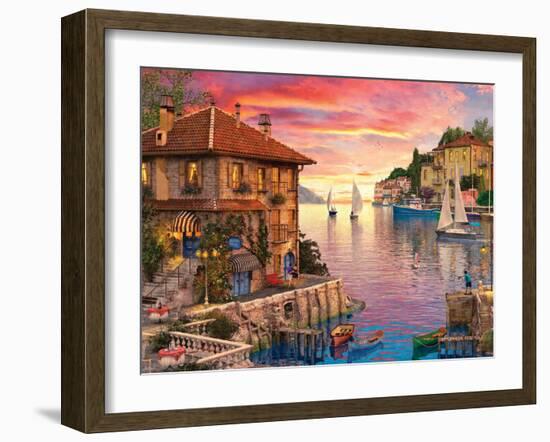 The Mediterranean Harbour-Dominic Davison-Framed Art Print