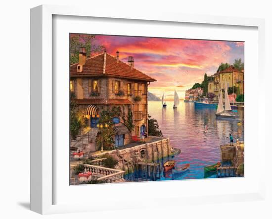 The Mediterranean Harbour-Dominic Davison-Framed Art Print