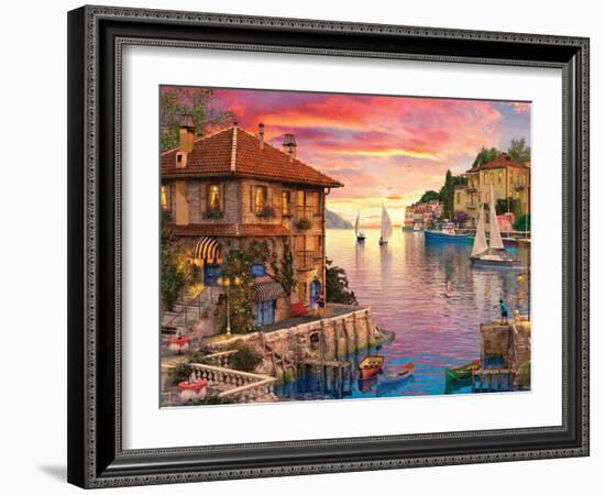 The Mediterranean Harbour-Dominic Davison-Framed Art Print