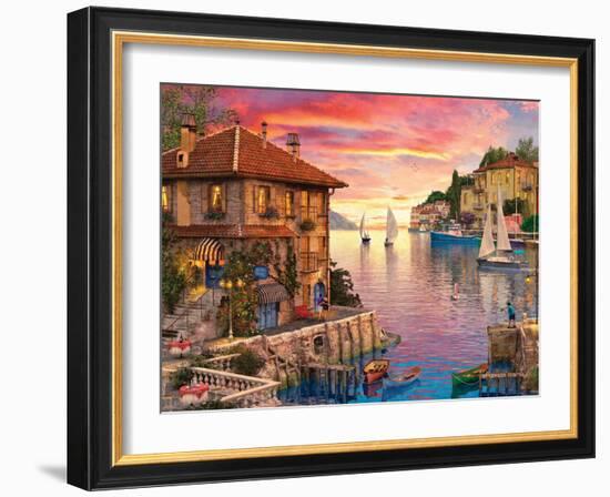 The Mediterranean Harbour-Dominic Davison-Framed Art Print