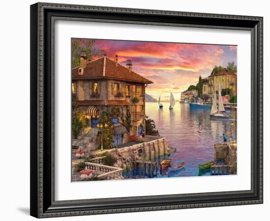 The Mediterranean Harbour-Dominic Davison-Framed Art Print